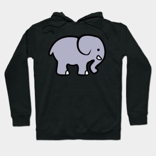 Blue Gray Elephant Cartoon Design Hoodie